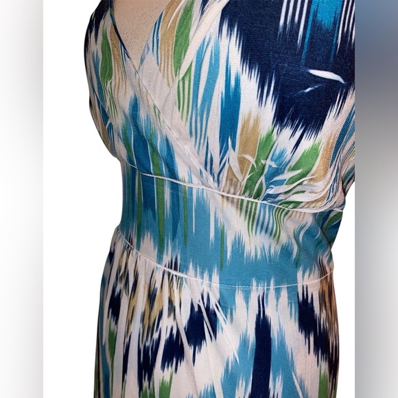 Fresh of LA Maxi Dress w/Wide Straps in Shades of Blue, Tan, and White.  Size 2X - Picture 3 of 5